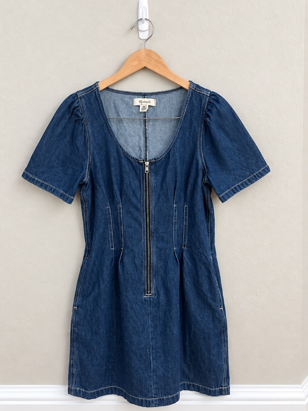 Madewell Denim Darted Mini Dress - Pixie Wash